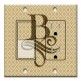 Printed 2 Gang Decora Switch - Outlet Combo with matching Wall Plate - Letter "B" Monogram