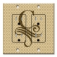 Printed 2 Gang Decora Duplex Receptacle Outlet with matching Wall Plate - Letter "C" Monogram