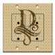 Printed 2 Gang Decora Duplex Receptacle Outlet with matching Wall Plate - Letter "D" Monogram