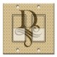 Printed Decora 2 Gang Rocker Style Switch with matching Wall Plate - Letter "D" Monogram