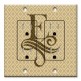 Printed 2 Gang Decora Duplex Receptacle Outlet with matching Wall Plate - Letter "E" Monogram