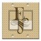Printed Decora 2 Gang Rocker Style Switch with matching Wall Plate - Letter "E" Monogram