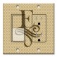 Printed 2 Gang Decora Switch - Outlet Combo with matching Wall Plate - Letter "E" Monogram