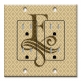 Printed 2 Gang Decora Duplex Receptacle Outlet with matching Wall Plate - Letter "F" Monogram