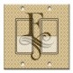 Printed Decora 2 Gang Rocker Style Switch with matching Wall Plate - Letter "F" Monogram
