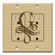 Printed 2 Gang Decora Duplex Receptacle Outlet with matching Wall Plate - Letter "G" Monogram