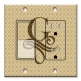 Printed 2 Gang Decora Switch - Outlet Combo with matching Wall Plate - Letter "G" Monogram