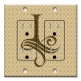 Printed 2 Gang Decora Duplex Receptacle Outlet with matching Wall Plate - Letter "I" Monogram