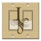 Printed Decora 2 Gang Rocker Style Switch with matching Wall Plate - Letter "I" Monogram