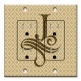 Printed 2 Gang Decora Duplex Receptacle Outlet with matching Wall Plate - Letter "J" Monogram