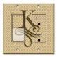 Printed 2 Gang Decora Switch - Outlet Combo with matching Wall Plate - Letter "K" Monogram