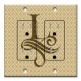 Printed 2 Gang Decora Duplex Receptacle Outlet with matching Wall Plate - Letter "L" Monogram