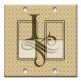 Printed Decora 2 Gang Rocker Style Switch with matching Wall Plate - Letter "L" Monogram
