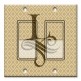 Printed Decora 2 Gang Rocker Style Switch with matching Wall Plate - Letter "L" Monogram