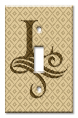 Art Plates - Decorative OVERSIZED Switch Plates & Outlet Covers - Letter "L" Monogram