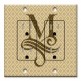 Printed 2 Gang Decora Duplex Receptacle Outlet with matching Wall Plate - Letter "M" Monogram