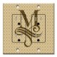 Printed 2 Gang Decora Duplex Receptacle Outlet with matching Wall Plate - Letter "M" Monogram