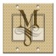 Printed Decora 2 Gang Rocker Style Switch with matching Wall Plate - Letter "M" Monogram
