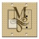 Printed 2 Gang Decora Switch - Outlet Combo with matching Wall Plate - Letter "M" Monogram