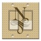 Printed Decora 2 Gang Rocker Style Switch with matching Wall Plate - Letter "N" Monogram