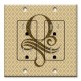 Printed 2 Gang Decora Duplex Receptacle Outlet with matching Wall Plate - Letter "O" Monogram