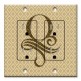 Printed 2 Gang Decora Duplex Receptacle Outlet with matching Wall Plate - Letter "O" Monogram