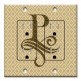Printed 2 Gang Decora Duplex Receptacle Outlet with matching Wall Plate - Letter "P" Monogram