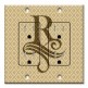 Printed 2 Gang Decora Duplex Receptacle Outlet with matching Wall Plate - Letter "R" Monogram
