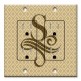 Printed 2 Gang Decora Duplex Receptacle Outlet with matching Wall Plate - Letter "S" Monogram