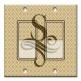 Printed Decora 2 Gang Rocker Style Switch with matching Wall Plate - Letter "S" Monogram