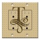 Printed 2 Gang Decora Duplex Receptacle Outlet with matching Wall Plate - Letter "T" Monogram