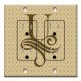 Printed 2 Gang Decora Duplex Receptacle Outlet with matching Wall Plate - Letter "U" Monogram