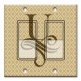 Printed Decora 2 Gang Rocker Style Switch with matching Wall Plate - Letter "U" Monogram