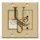 Printed 2 Gang Decora Switch - Outlet Combo with matching Wall Plate - Letter "U" Monogram