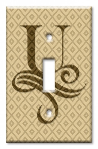 Art Plates - Decorative OVERSIZED Switch Plates & Outlet Covers - Letter "U" Monogram
