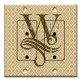 Printed 2 Gang Decora Duplex Receptacle Outlet with matching Wall Plate - Letter "W" Monogram
