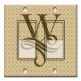 Printed Decora 2 Gang Rocker Style Switch with matching Wall Plate - Letter "W" Monogram