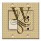 Printed 2 Gang Decora Switch - Outlet Combo with matching Wall Plate - Letter "W" Monogram