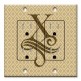Printed 2 Gang Decora Duplex Receptacle Outlet with matching Wall Plate - Letter "X" Monogram